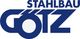Logo mit dem Text "STAHLBAU GÖTZ" in blauen Großbuchstaben, stilisiert und modern gestaltet.