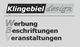 Text: "Klingebiel design: Werbung, Beschriftungen, Veranstaltungen."