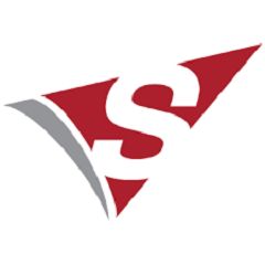 Red and gray letter "S" logo with triangular design elements.