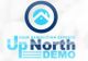 Logo with text "Your Demolition Experts, Up North Demo" and a house icon inside a circle.