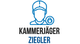Logo mit stilisierter Person und Käfer, Text: Kammerjäger Ziegler.