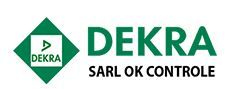 Logo vert de DEKRA avec texte "SARL OK CONTROLE" en noir.