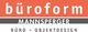 Büroform Mannsperger Logo in Orange und Grau mit Text "Büro + Objektdesign".