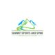 Logo of Summit Sports and Spine with a runner silhouette and mountain graphic.