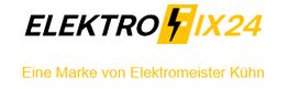 Logo von Elektrofix24 mit Text "Eine Marke von Elektromeister Kühn".