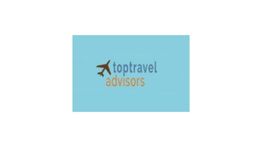 Logo of Top Travel Advisors with a plane silhouette on a blue background.