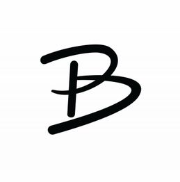 Buchstabe "B" als künstlerische schwarze Linie auf weißem Hintergrund.