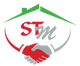 Logo con una casa verde, una stretta di mano rossa e grigia, e le lettere "STM" al centro.