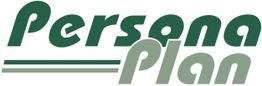 Grünes Logo mit dem Text "Persona Plan" in kursiver Schrift.