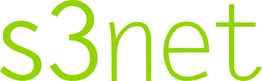 Grüner Text "s3net" auf weißem Hintergrund.