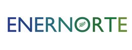 Logo de ENERNORTE, con una hoja en la letra O, en tonos azul y verde.
