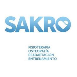 Logo de SAKRO con texto: Fisioterapia, Osteopatía, Readaptación, Entrenamiento.