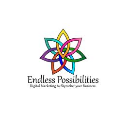 Colorful overlapping loops form a flower design above the text "Endless Possibilities".
