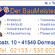 Werbung für "Der BauMeister" mit Leistungen im Bauwesen und Kontaktdaten in Dormagen.