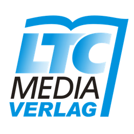 Logo: LTC Media Verlag, blaues Buchsymbol über dem Text.