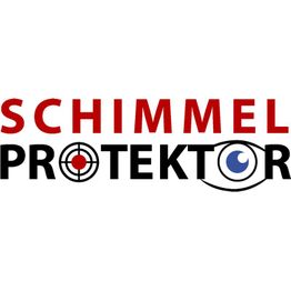 Text-Logo: "Schimmel Protektor". Das "O" in Protektor ist ein Ziel, das "E" ein Auge.