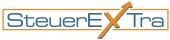 Logo mit Text "SteuerEXtra", X als orange-farbiger Pfeil gestaltet.