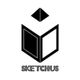 Ein stilisiertes, geometrisches Logo mit dem Wort "SketChus" darunter.