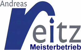 Logo mit Text: "Andreas Reitz Meisterbetrieb" und stilisiertem blauen "R".