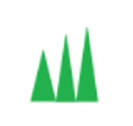 Grünes Logo mit drei stilisierten, nebeneinander stehenden Dreiecken.