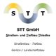 Logo der STT GmbH mit den Worten Straßenbau, Tiefbau, Garten- und Landschaftsbau.