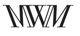 Schwarzes Logo mit den Buchstaben NWM in einer stilisierten, überlappenden Schriftart.