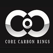 Logo of Core Carbon Rings with stylized interlocking rings on a black background.