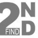 2nd Find logo in grijs met de tekst "2ND" groot en "FIND" klein.