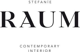 Schwarzer Text auf Weiß: "Stefanie Raum Contemporary Interior".