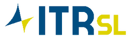 Logo con letras "ITRSL" en azul y amarillo, con un diseño de triángulo a la izquierda.