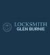 Logo with text: "Locksmith Glen Burnie" on a dark blue background with a lock symbol.