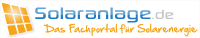 Logo von Solaranlage.de mit Slogan "Das Fachportal für Solarenergie" und stilisiertem Solarpanel.