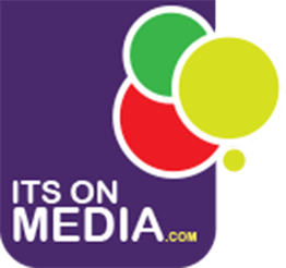 Logo with overlapping color circles and text "ITS ON MEDIA .COM" on a purple background.