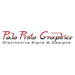 Logo for Palo Pinto Graphics with the text "Distinctive Signs & Designs" below it.