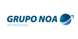 Logo of "Grupo Noa International" with a stylized globe and arrow design.