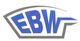 Logo mit blauen Buchstaben "EBW" auf grauem Hintergrund.
