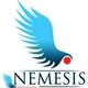 Logo con un'aquila blu sopra la scritta "Nemesis" e una piccola scritta "Meditazione" in basso.