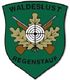 Wappen mit Zielscheibe, Eichenblättern, Gewehren, Text: "WALDESLUST REGENSTAUF".