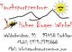 Tauchsportzentrum-Logo mit Taucher, Sonne und Kontaktdaten, inklusive Adresse und Telefonnummer.