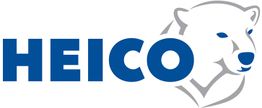Logo mit blauem „HEICO“-Text und einem weißen Eisbärenkopf rechts daneben.