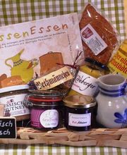 Ein leckerer Hessischer Geschenkkorb mit regionalen Spezialitäten von kleinen Manufakturen/Erzeugern.