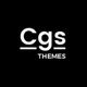"Logo reading 'Cgs Themes' on a black background with white text."