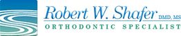 Logo for Robert W. Shafer, DMD, MS, Orthodontic Specialist with blue and green wave design.