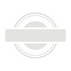 Grauer, leerer Stempel mit Kreis und rechteckigem Banner auf weißem Hintergrund.