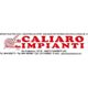 Logo di "Caliaro Impianti" con contatti e servizi di impianti elettrici e noleggio piattaforme.