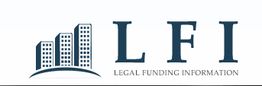 Logo of LFI: Four skyscrapers and text "Legal Funding Information."