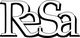 Schwarz-weißer Schriftzug "ReSa" in verschnörkelter, dicker Schriftart.