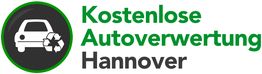 Logo mit Auto- und Recycling-Symbol. Text: "Kostenlose Autoverwertung Hannover".