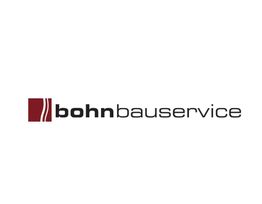 Rotes quadratisches Logo mit weißem Streifen links und Schriftzug "bohn bauservice" rechts.