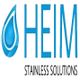 Logo mit einem blauen Wassertropfen links und dem Text "HEIM Stainless Solutions" daneben.